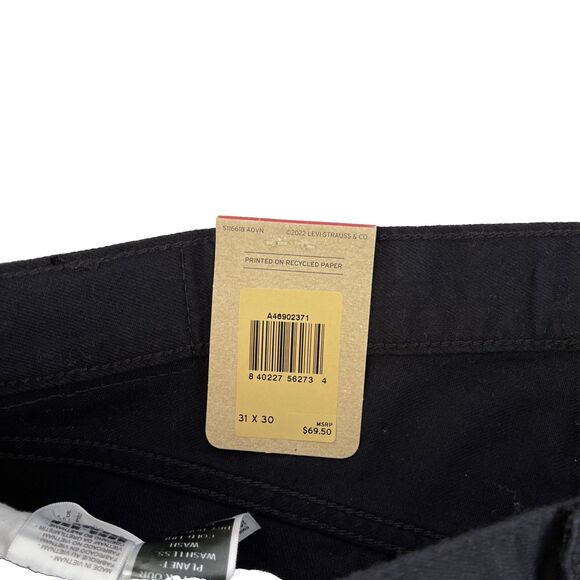 New Women’s Levi’s Muddy Straight Black Denim Jeans Size 31x30 NWT Irregular - Picture 4 of 9